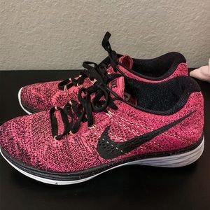 Pink Nike Flyknit Shoes, Size 7.5